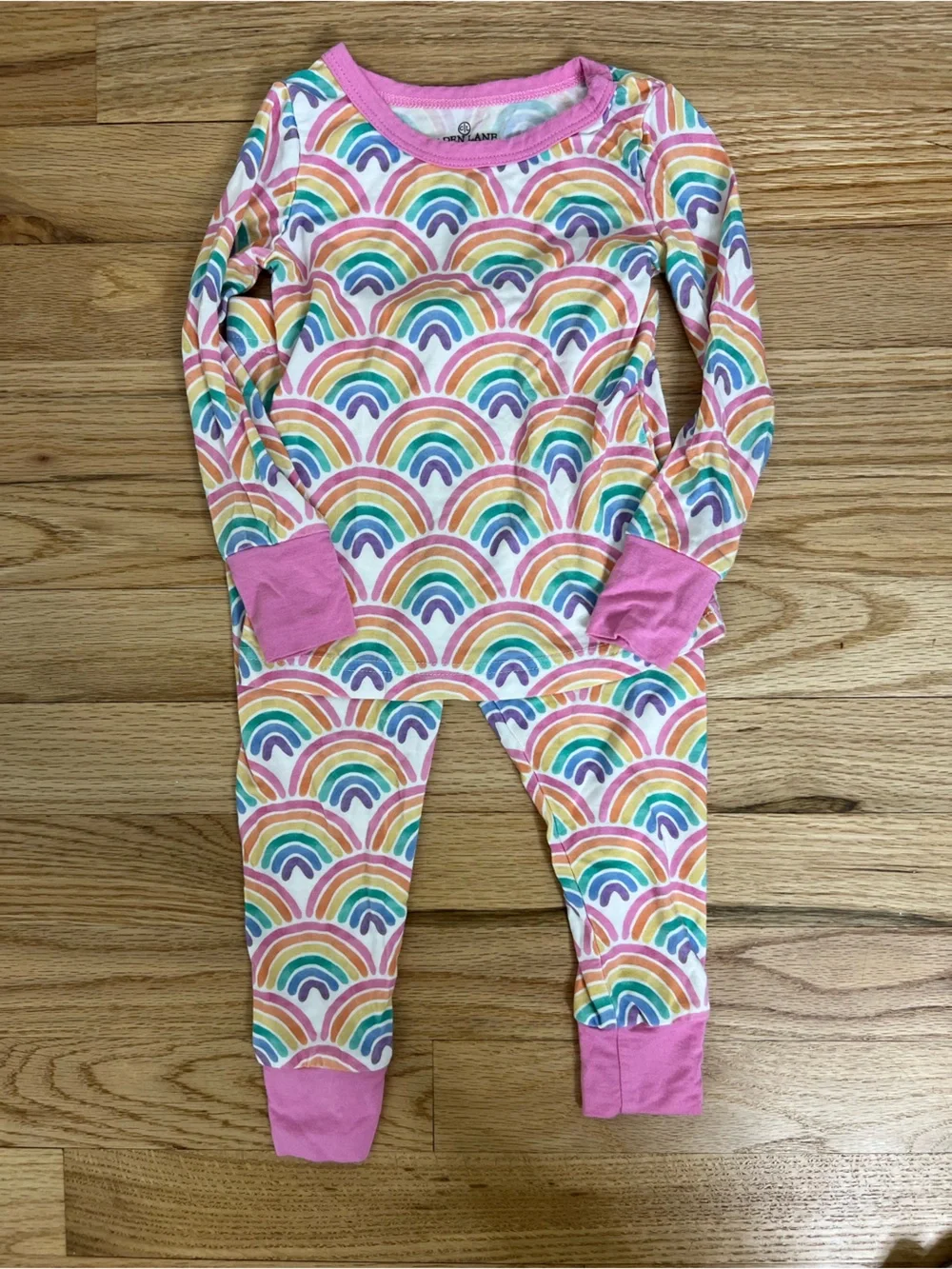 Caden Lane Baby Pajamas Set Bamboo Rainbow Print 12-18 months